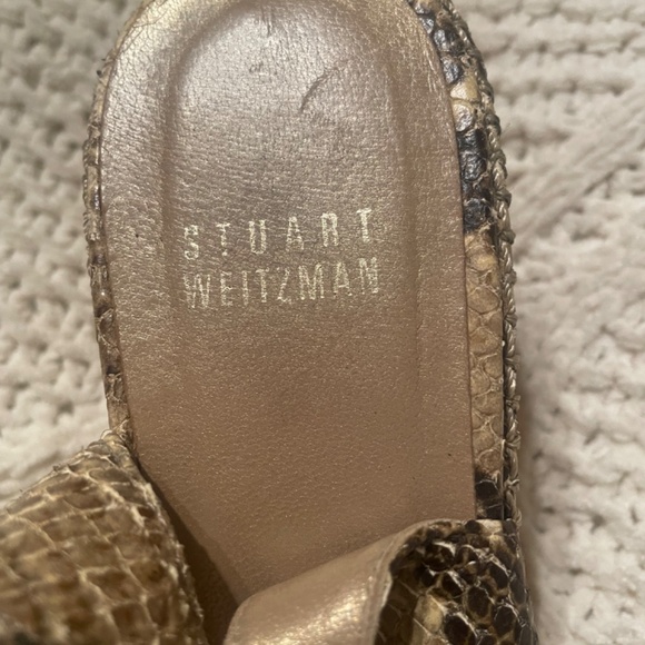 Stuart Weizmann Snake Print Slingback Wedges- Size 7 1/2 - Picture 3 of 4